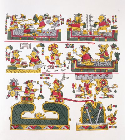 Ilustracja z „Antiquities of Mexico” Edwarda Kinga (1795-1837) Lorda Kingsborough, opublikowana w latach 1831-48 autorstwa Agostino Aglio